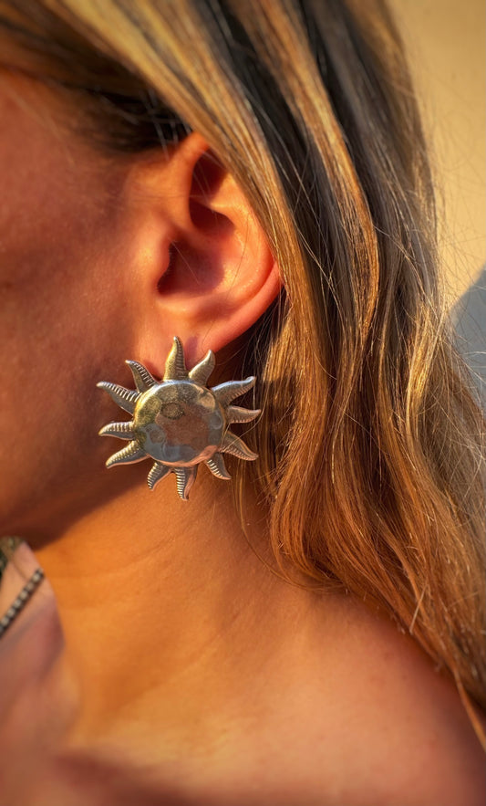 Moonlit Sun Silver Earrings