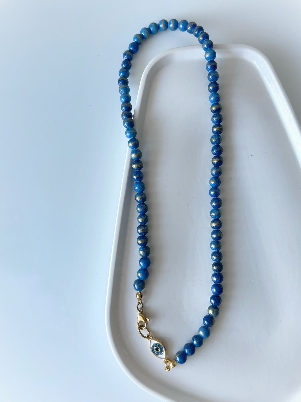 Blue Marble Eye Necklace