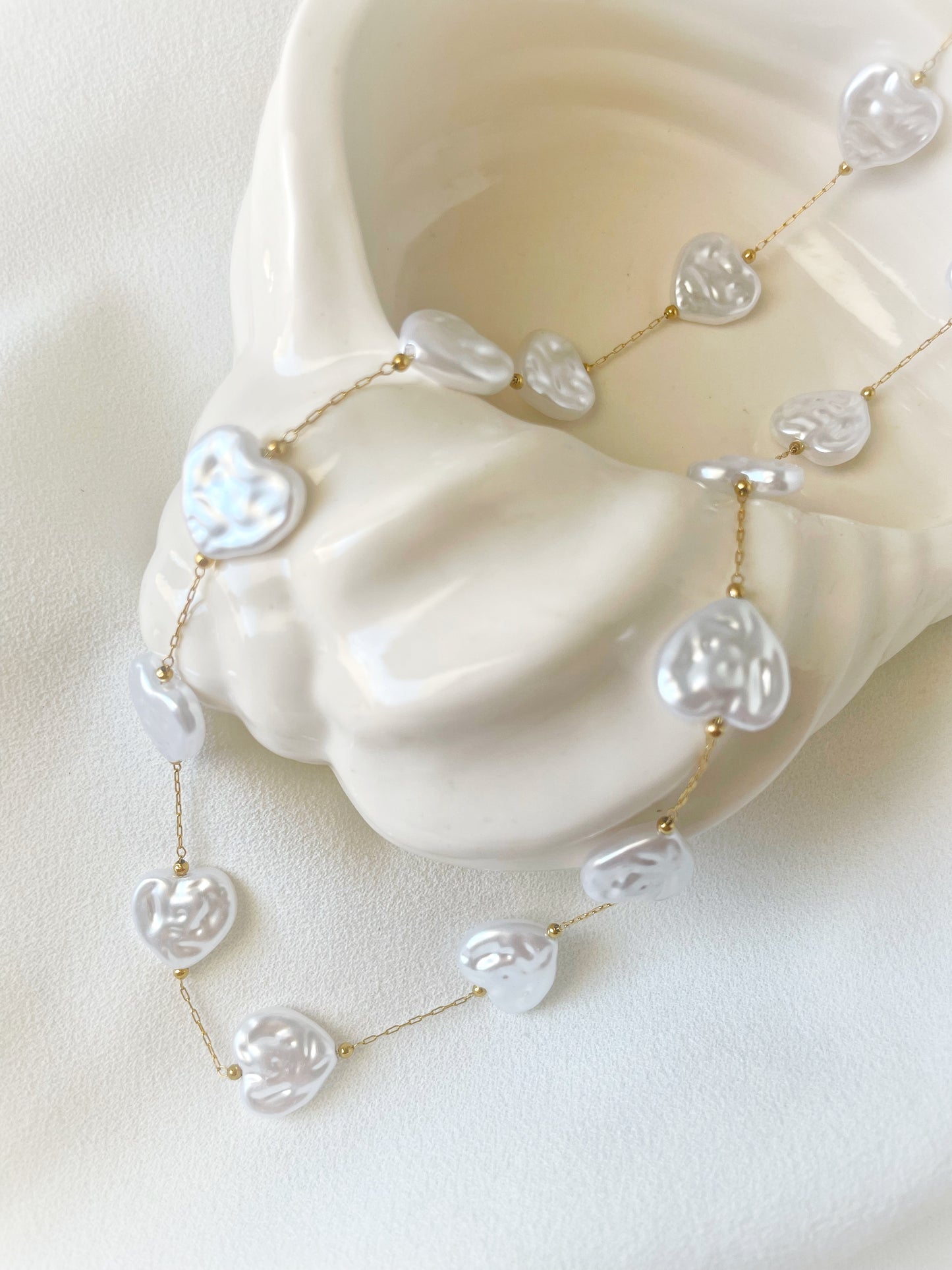 White Hearts Necklace