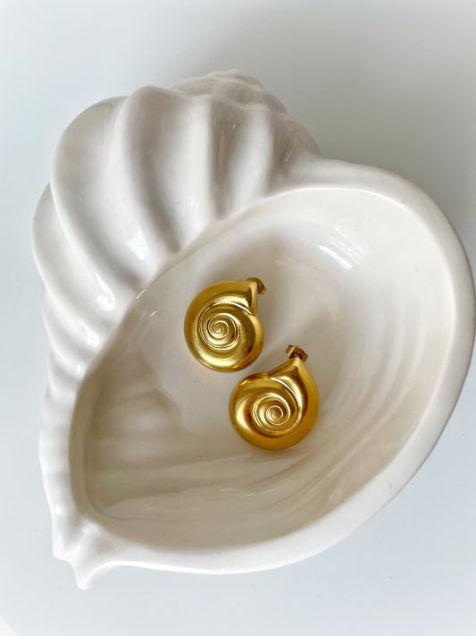 Salt Spiral Golden Earrings