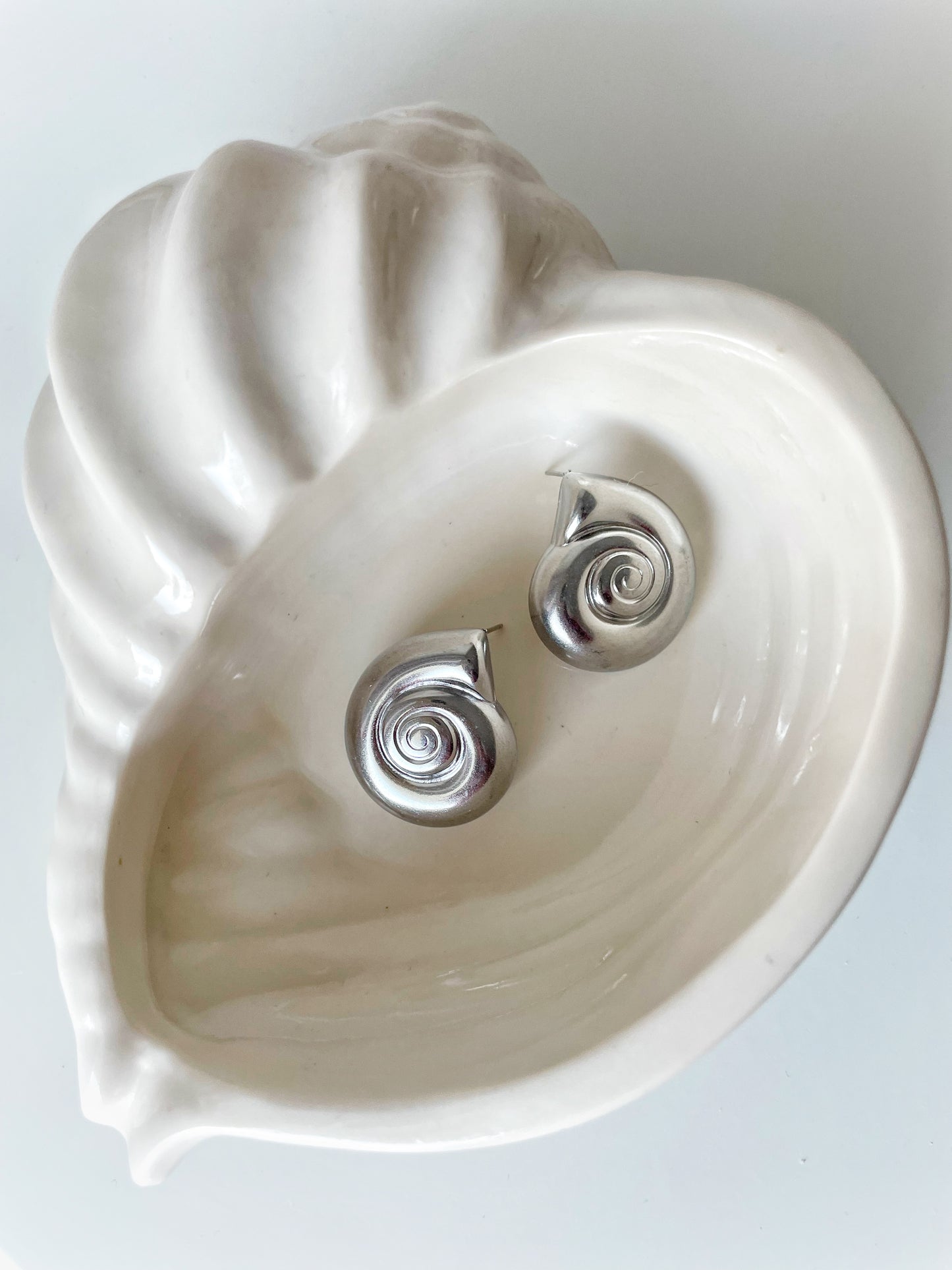 Salt Spiral Silver Earrings