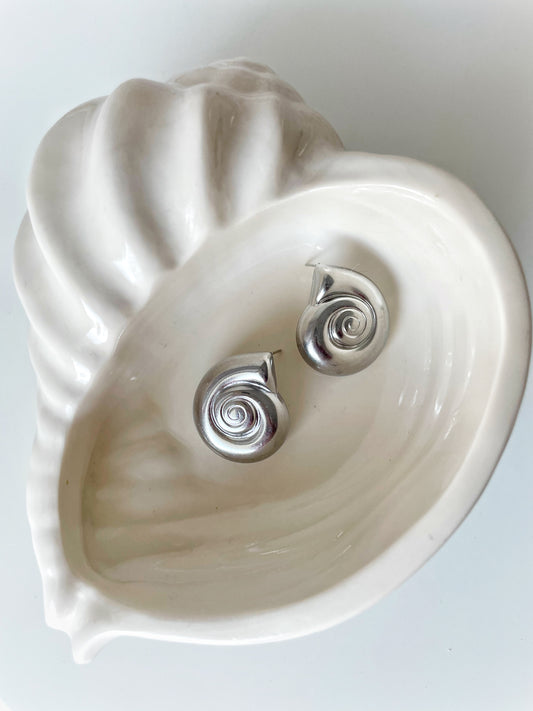 Salt Spiral Silver Earrings