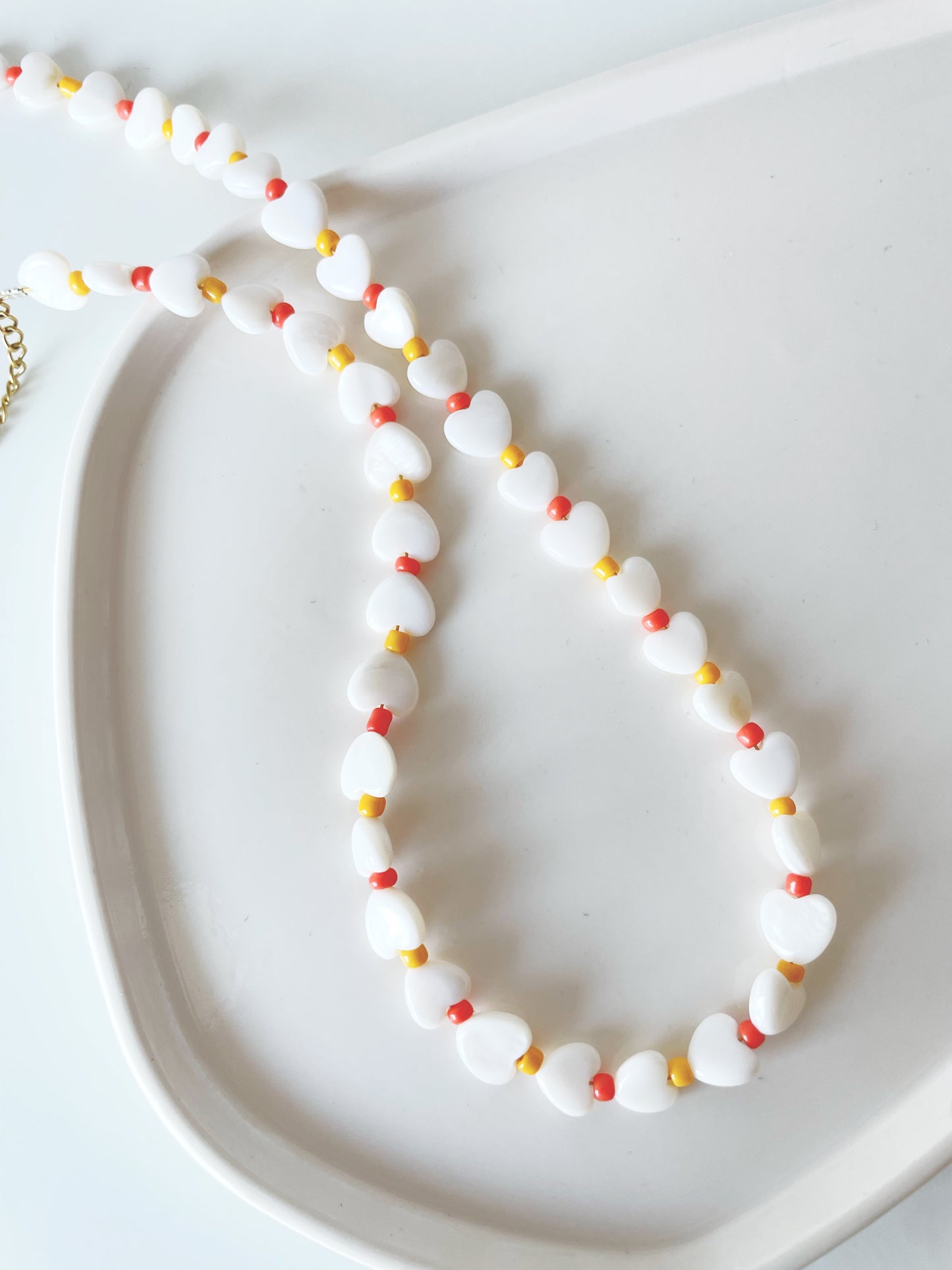 Orange Hearts Necklaces