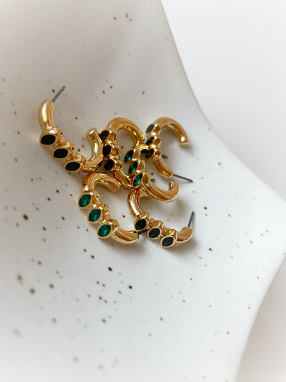 Loop Green Earrings