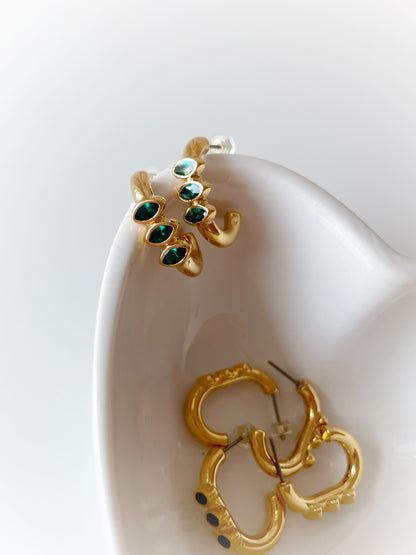 Loop Green Earrings