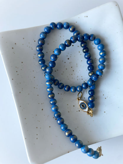 Blue Marble Eye Necklace