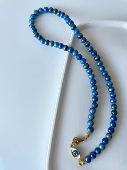 Blue Marble Eye Necklace