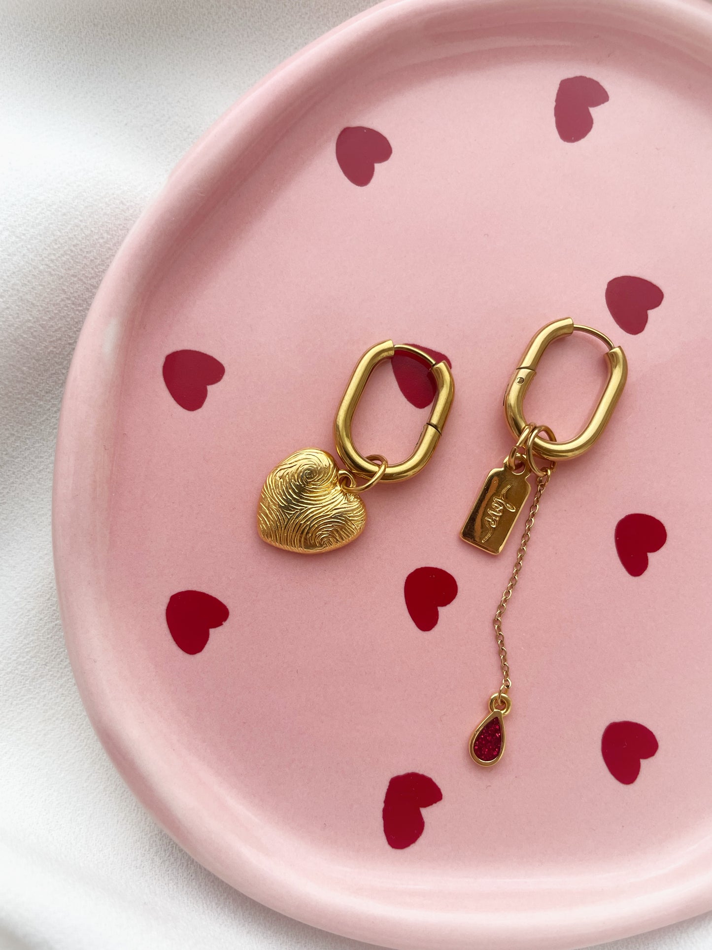 Charm Heart Hoops