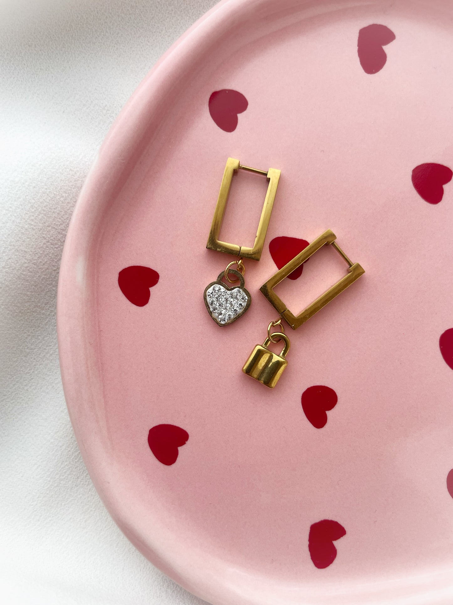 Charm Heart Hoops